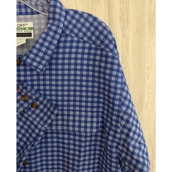 EXOFFICIO Buzz Off Insect Shield Shirt Men Large Plaid Vented Fishing Camping - Picture 12 of 16